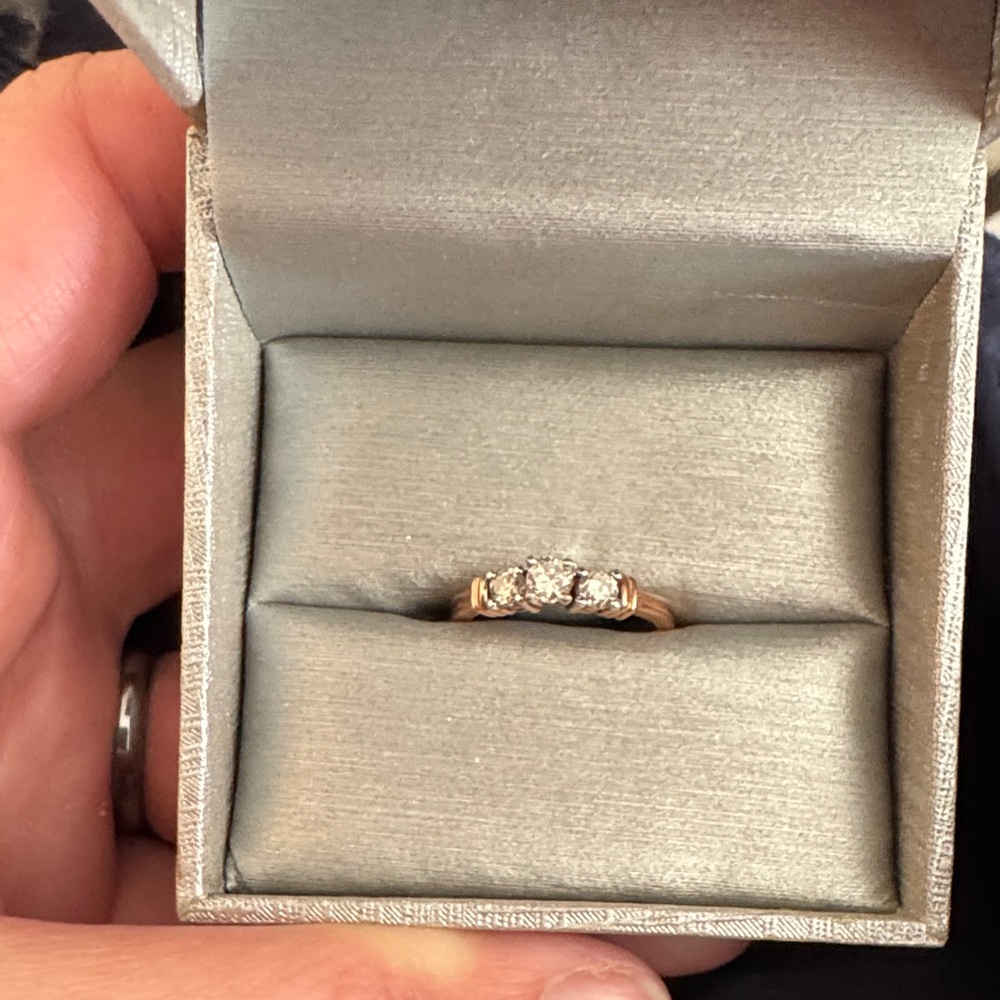 Zales Rose Gold and Diamond Ring size 5.5.